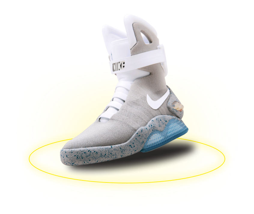 Кроссовок Nike Air Mag с желтым кольцом под подошвой